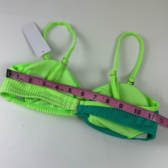 Salt + Cove Bikini Top Juniors Size XS Green Colorblock NWT - Picture 4 of 8
